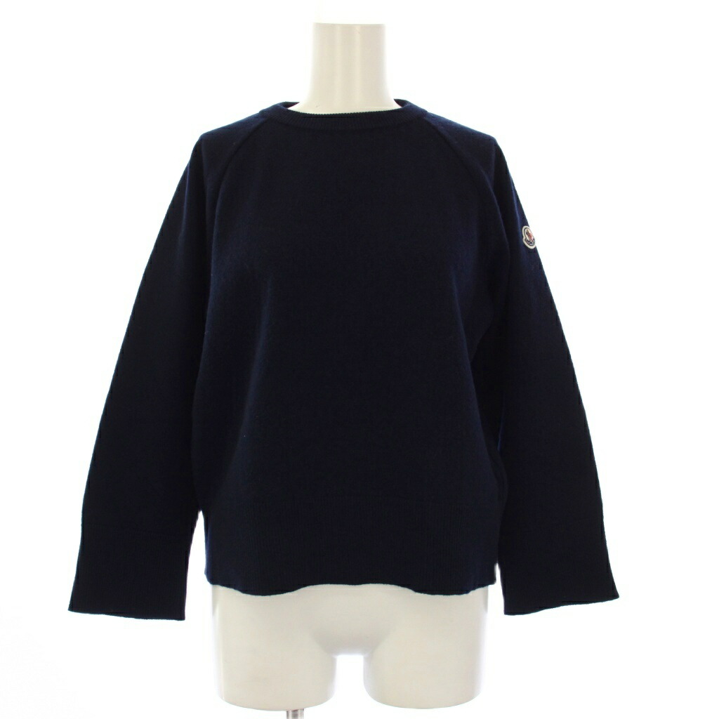 【中古】モンク線路 MONCLER 17AW MAGLIONE TRICOT GIROCOLLO 編み物 スウェーター 長袖 XS 紺 C20939074730 /KH レディース 【ベクター 古着】 260226
