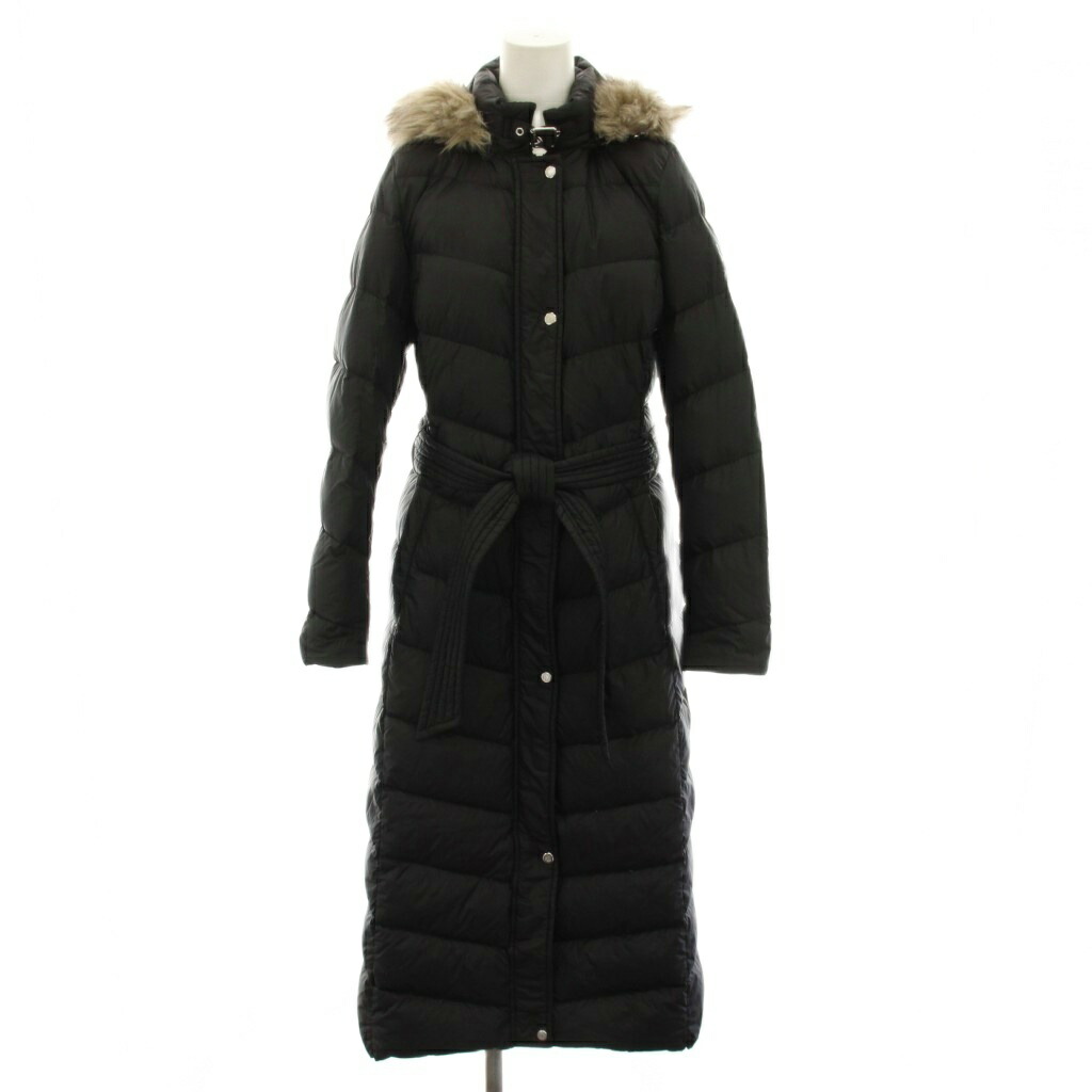 【中古】ローレンラルフローレン LAUREN RALPH LAUREN 落ちこむ厚地の外套 アウター ボンネット フェイクファー シュロの葉胴締め SP 黒 黒いこと /YT レディース 【ベクター 古着】 260317
