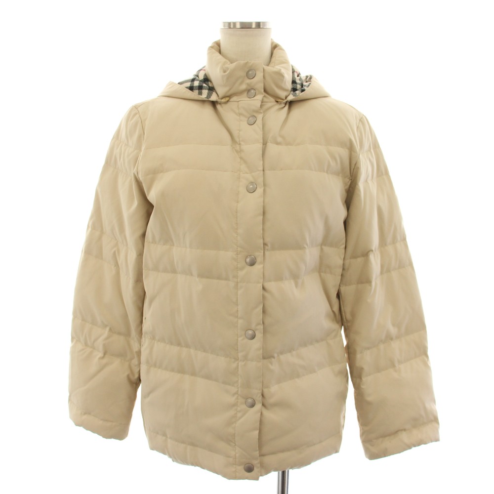 【中古】赤ちょうちんバリー 英国の首都 BURBERRY LONDON 落ちこむ上衣 アウター ボンネット 裏地照合のしるし柄 40 ベージュ FC049-722 /YT レディース 【ベクター 古着】 260330