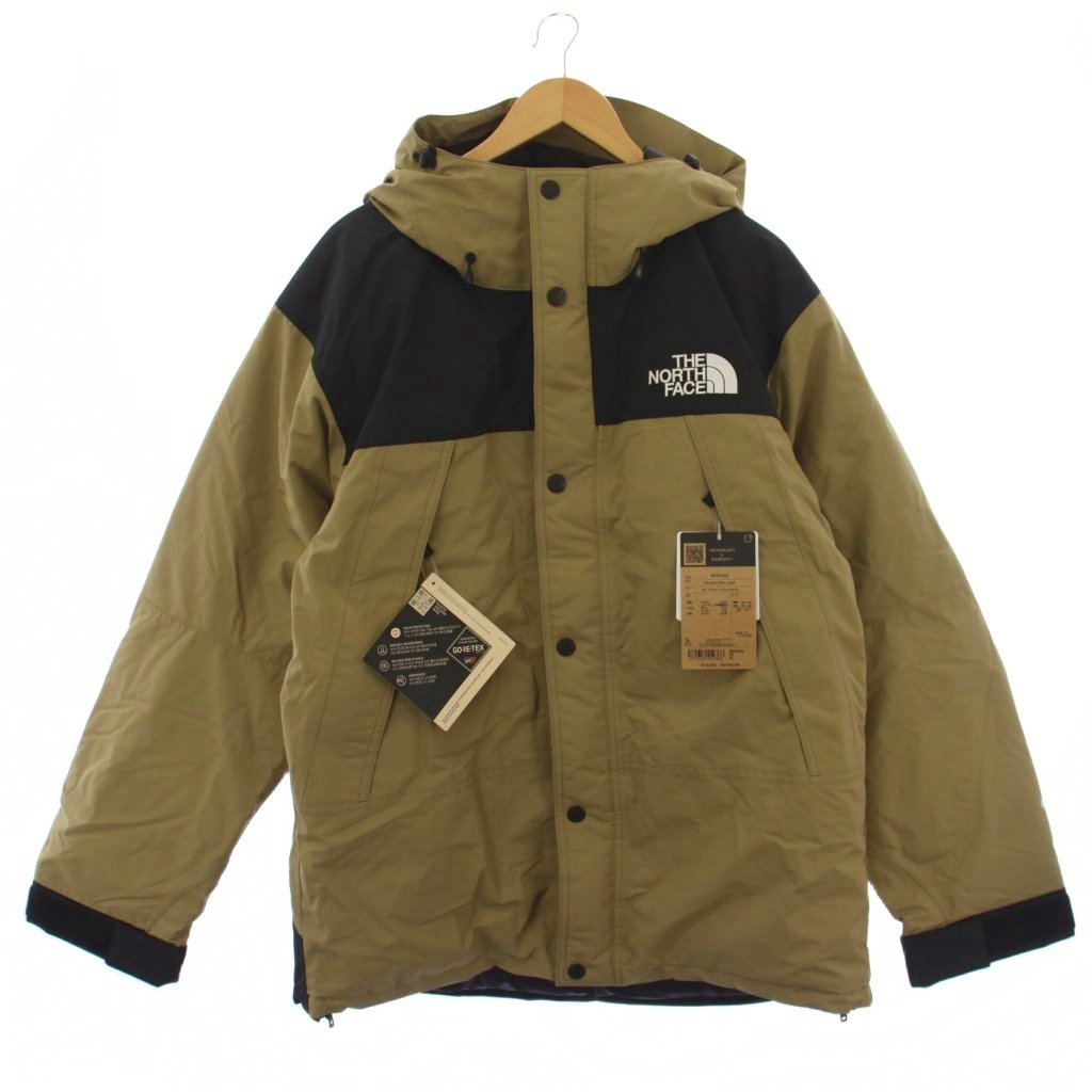 【中古】未当てはめる品 ザノースフェイス THE NORTH FACE MOUNTAIN DOWN Jacket ゴアテックス GORE-TEX 落ち込む上衣 ジップアップ ボンネット ナイロン XL ベージュ ND92549 /BM メンズ 【ベクター 古着】 260326