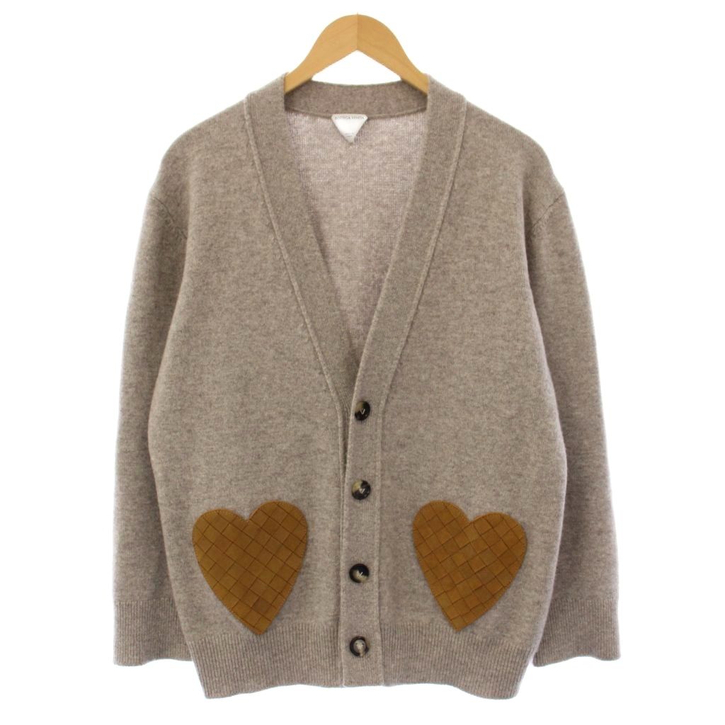 【中古】ボッテガヴェネタ BOTTEGA VENETA カシミヤジレー 編み物 長袖 イントレチャートハート XS 薄墨色 838109 V2MM0 /KH メンズ 【ベクター 古着】 260412