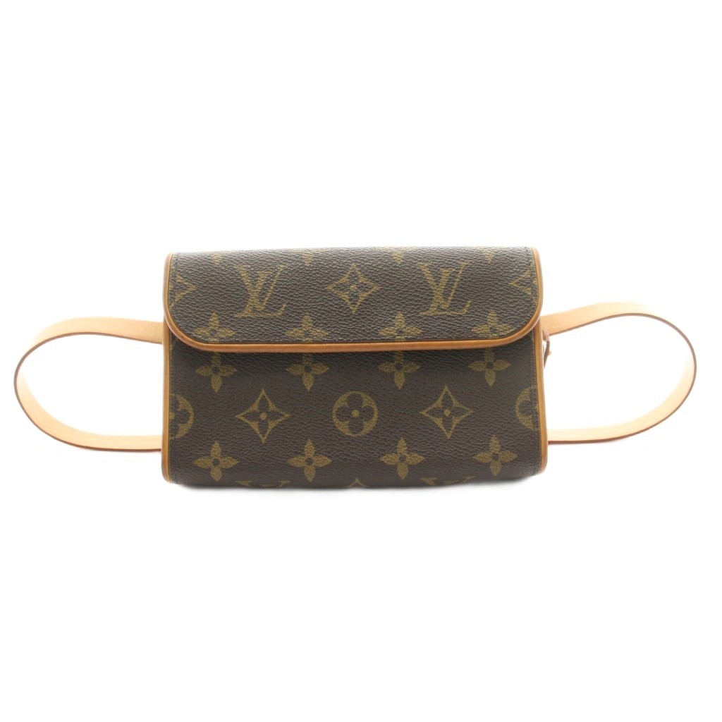 【中古】ルイヴィトン LOUIS VUITTON モノグラム ポシェットフロランティーヌ 酉の方角御徒面子 上半身御徒面子 下げ翼 帆布 茶 赤銅色 M51855 /KU ■OH レディース 【ベクター 古着】 260414