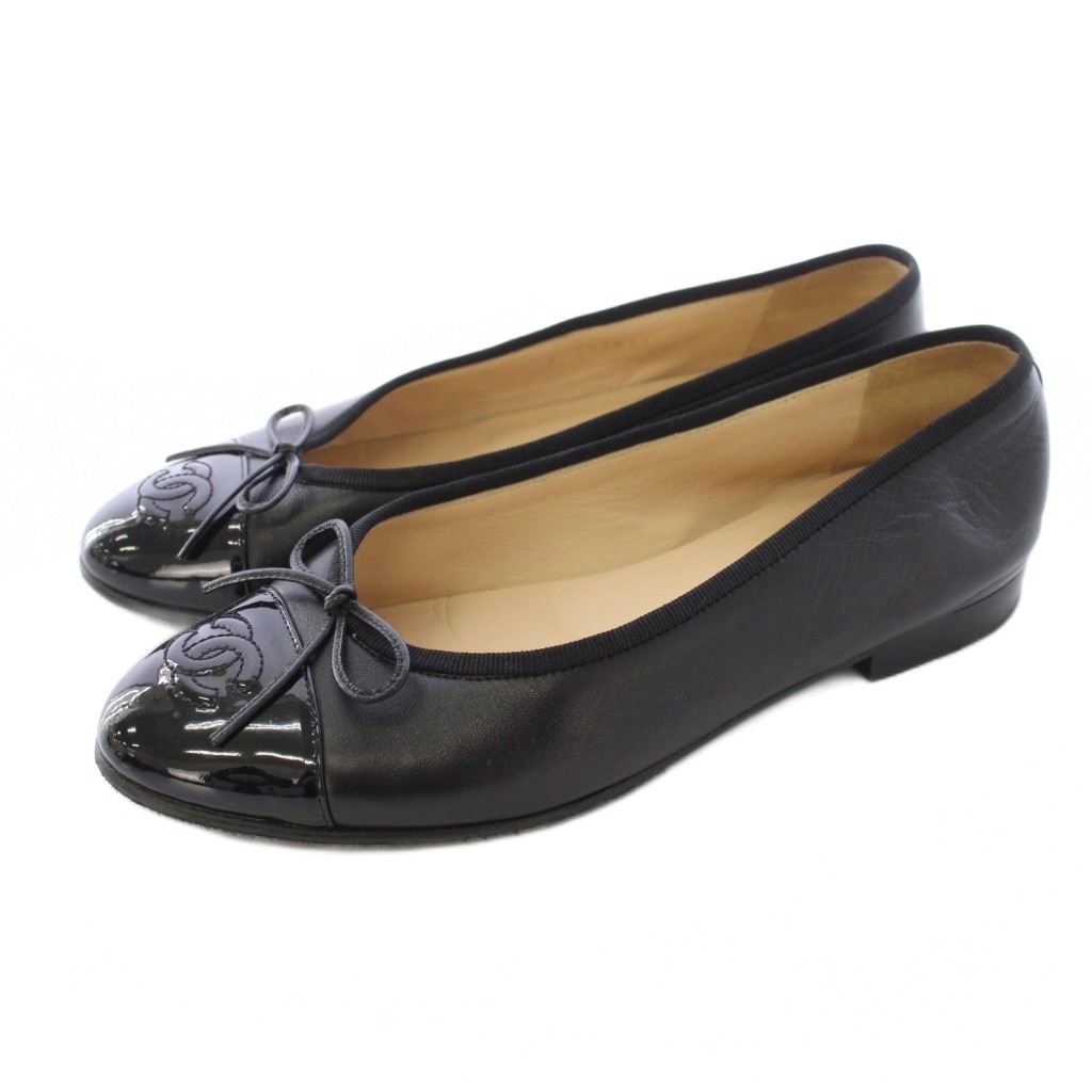 【中古】シャネル CHANEL 女性バレエダンサー ココマーク パンプス 木目細かシューズ 36.5C 黒 G02819 /AN レディース 【ベクター 古着】 260417