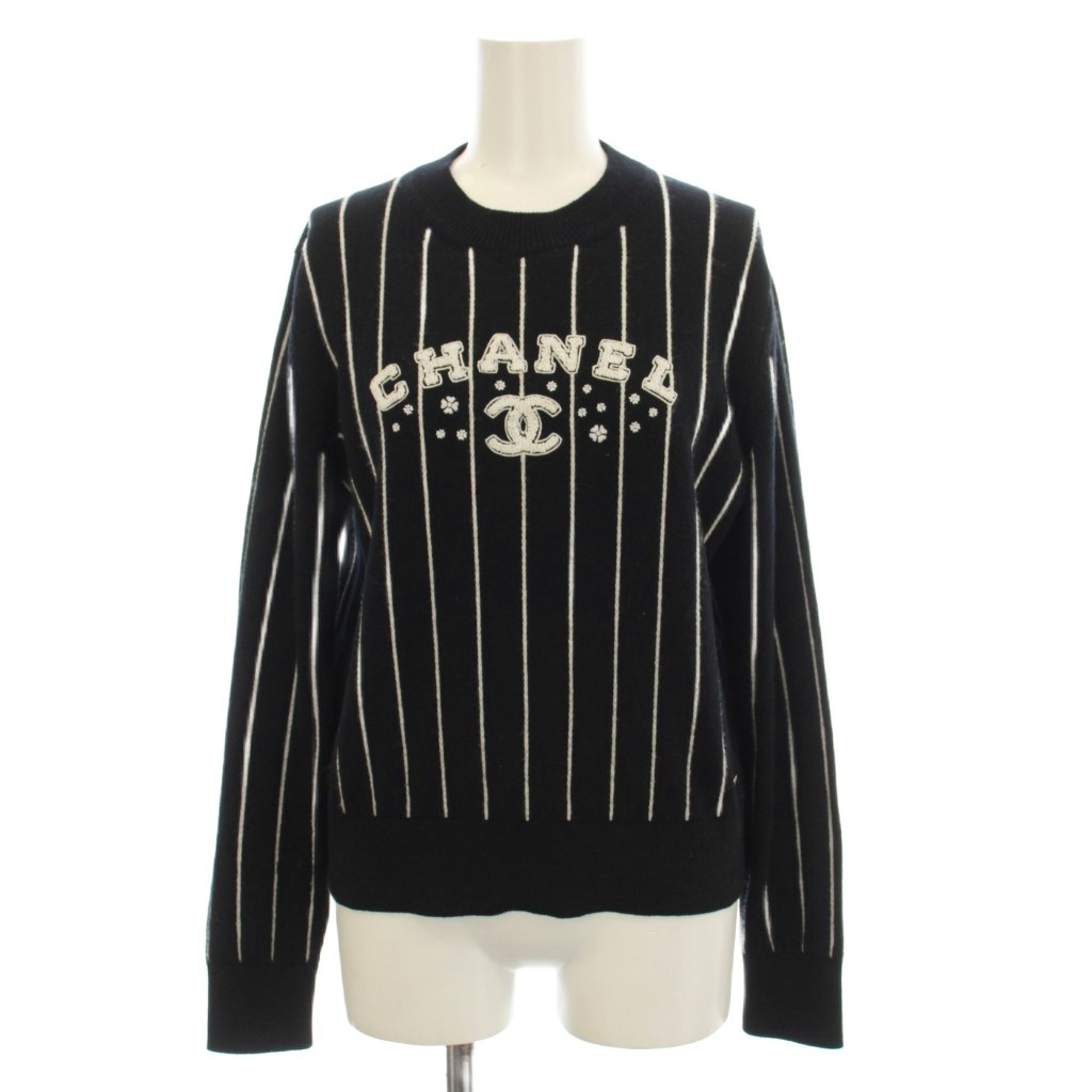 【中古】シャネル CHANEL 23SS ココマーク 編み物 スウェーター 長袖 36 黒 P74734K10713 /KH レディース 【ベクター 古着】 260416