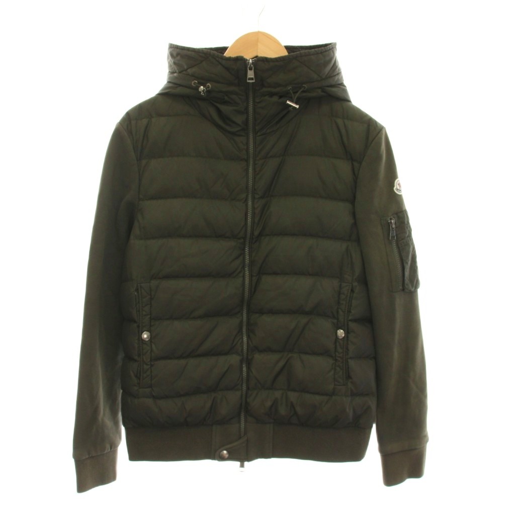 【中古】モンク軌跡 MONCLER MAGLIA CARDIGAN 落ち込む上衣 袖うつり変わり ジップアップ アウター S カーキ 80967 /YM メンズ 【ベクター 古着】 260418