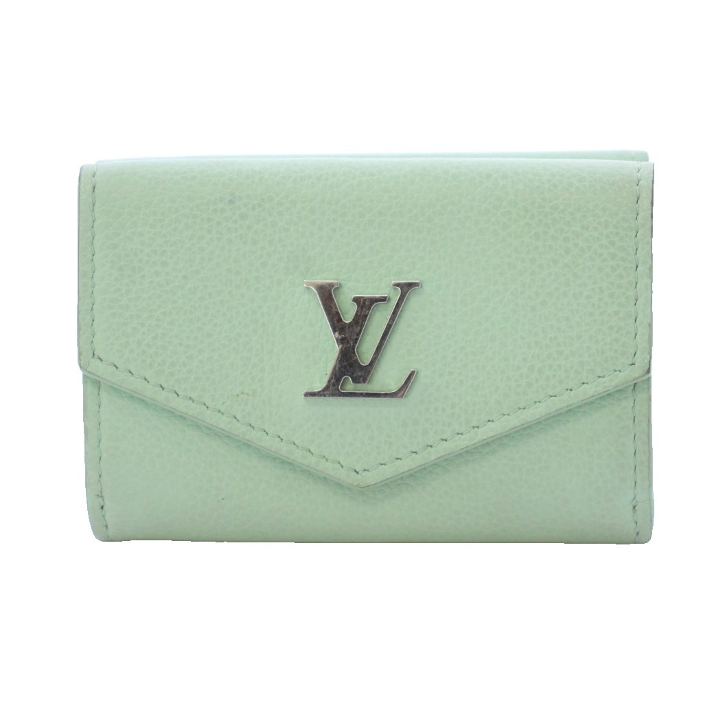 【中古】ルイヴィトン LOUIS VUITTON ポルトフォイユ・ロックミニ 三つ折り紙入れ なめし革 ミストグリーン Ｍ81885 /KH ■OH レディース 【ベクター 古着】 260511