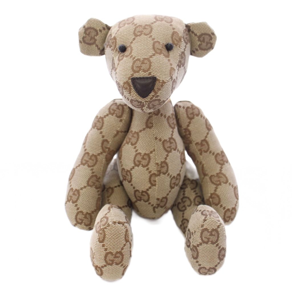 【中古】グッチ GUCCI テディベア ぬいぐるみ GG柄 帆布 ベージュ /TK ■OH メンズ レディース 【ベクター 古着】 260502