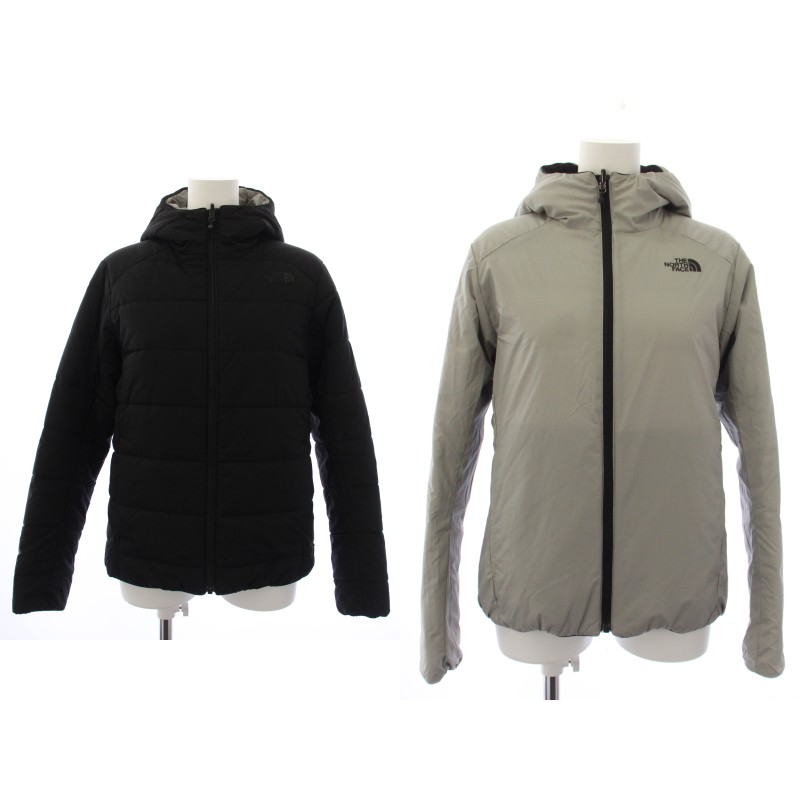 【中古】ザノースフェイス THE NORTH FACE リバーシブルエニタイムインサレーテッドフーディ Reversible Anytime Insulated Hoodie 中綿上衣 アウター ボンネット M 薄墨色 黒 黒いこと NYW81979 /YT レディース 【ベクター 古着】 260512