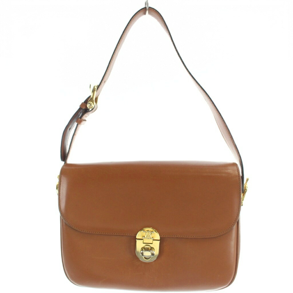 【中古】セリーヌ CELINE 一ショルダーバッグ なめし革 下げ翼 茶 赤銅色 /YI24 ■OH レディース 【ベクター 古着】 260508