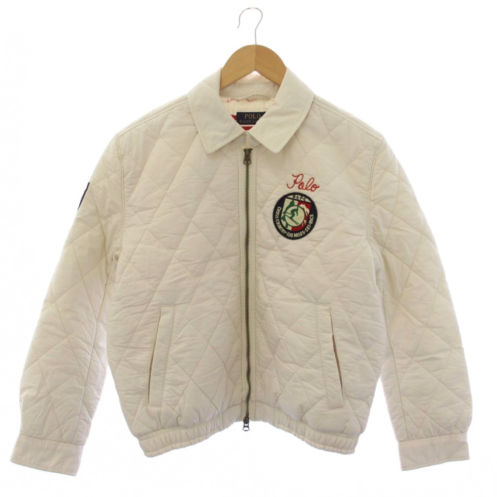 【中古】ポロ ラルフローレン POLO RALPH LAUREN キルテッド 綿織物 ボンバージャケット 中綿上衣 ジップアップ S 白 /BM レディース 【ベクター 古着】 260507