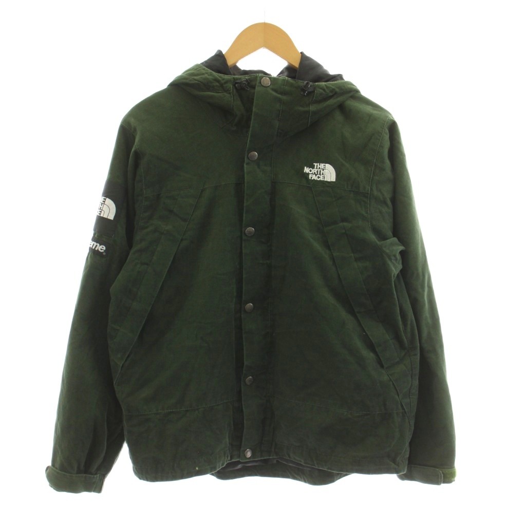 【中古】ザノースフェイス THE NORTH FACE Supreme 12FW Corduroy Mountain Shell Jacket コール天 マウンテンシェルジャケット パーカー ジップアップ S 緑 緑であること NP01250 /KU メンズ 【ベクター 古着】 260512