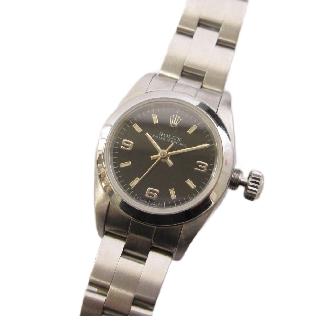 【中古】ロレックス ROLEX オイスターパーペチュアル ウオッチ 自動小銃巻 ステンレス鋼スチール写真 しろがね色色つや  76080 /KH レディース 【ベクター 古着】 260515