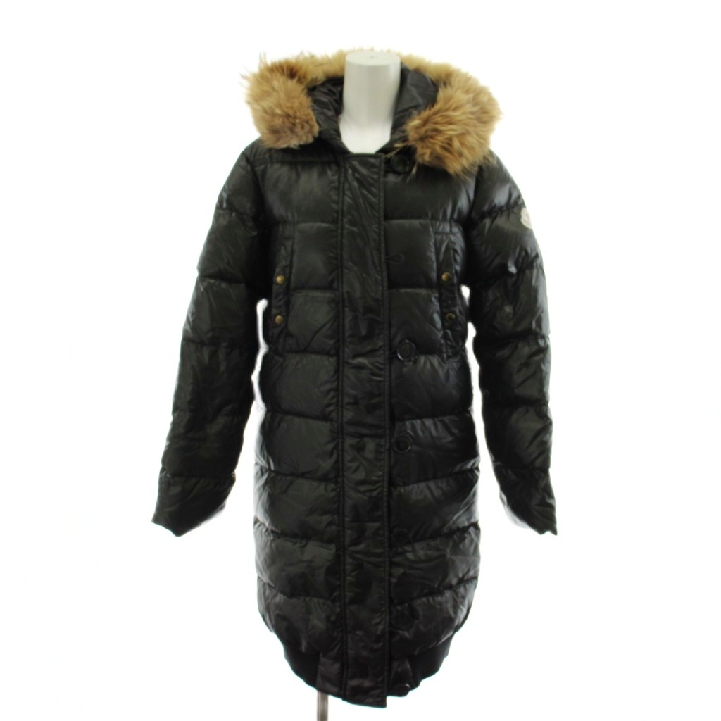 【中古】モンクレール MONCLER Lucie ダウンコート ロング丈 フード ファー アウター 00 黒 ブラック 49367/91/68950 /AN74 レディース 【ベクトル 古着】 260521｜ブランド古着の買取販売ベクトル