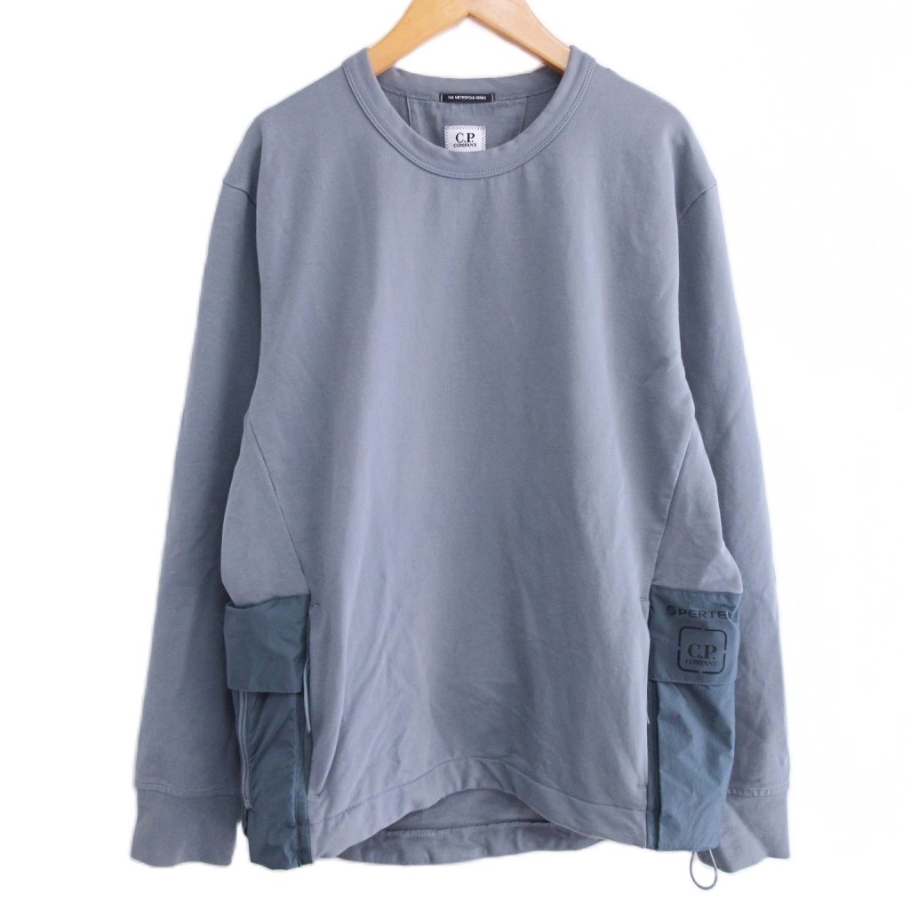 【中古】シーピーカンパニー C.P.COMPANY Metropolis Series PERTEX SWEAT メトロポリスシリーズ スウェットシャツ トレーナー 切替 ロゴ プリント S 灰 グレー 系 1018 メンズ 【ベクトル 古着】 251018 8,502円