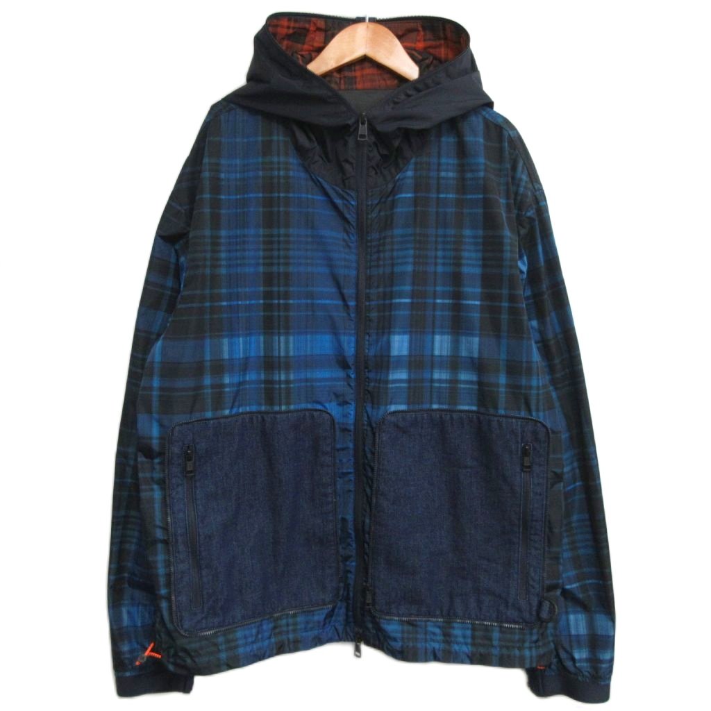 【中古】モンク軌跡 MONCLER 滅多に無い レア FAURES ナイロンパーカー 上衣 照合のしるし ジーンズ縛 国内定め事 青 青碧 4 ■MNK2 メンズ 【ベクター 古着】 251027