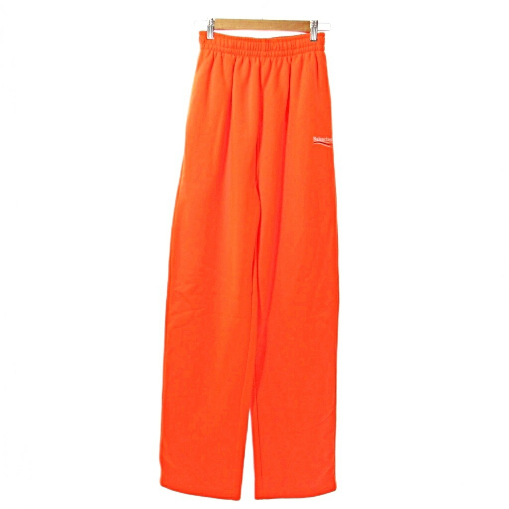 【中古】バレンシアガ BALENCIAGA タグ付き 21AW キャンペーンロゴプリント スウェット パンツ イージー 裏起毛 XXS オレンジ 1104 ■MNK メンズ 【ベクトル 古着】 251104|ブランド古着の買取販売ベクトル