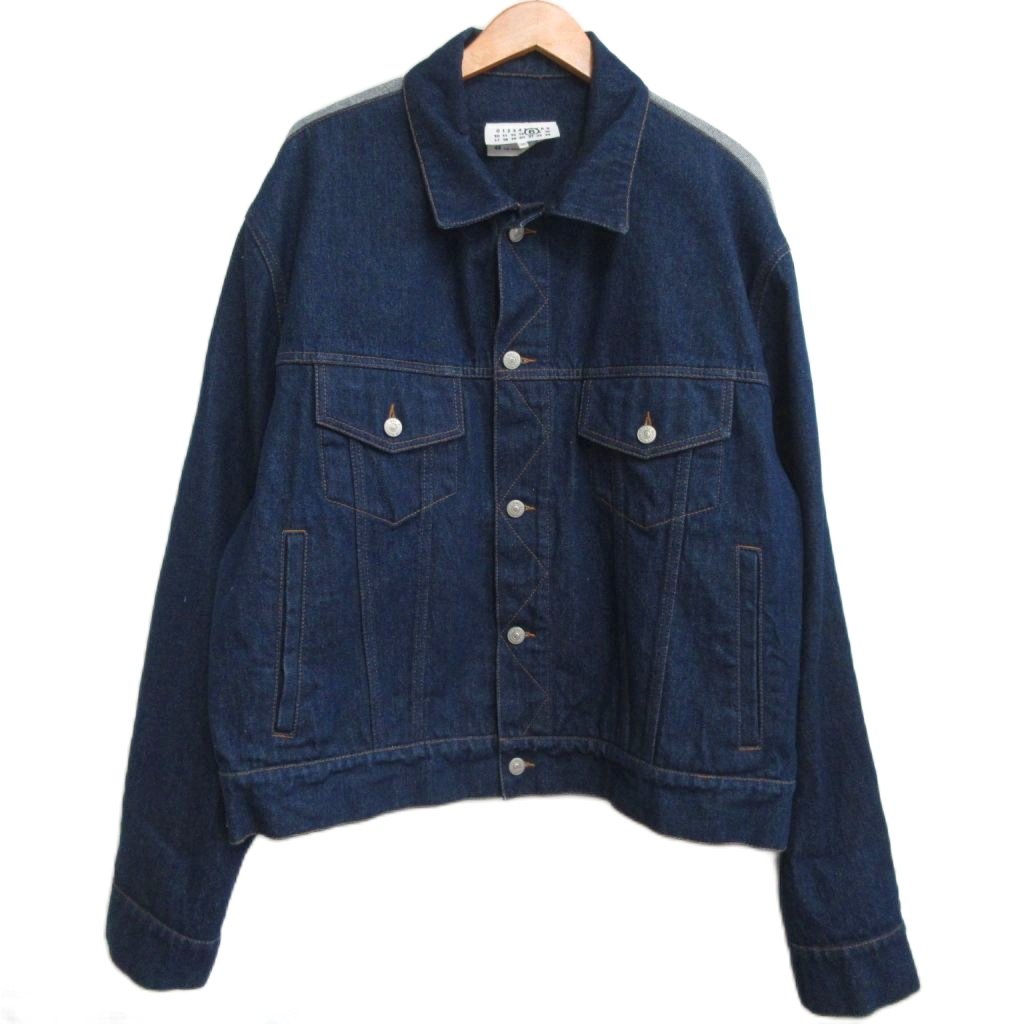【中古】エムエムシックス メゾンマルジェラ MM6 Maison Margiela 美品 25SS INSIDEOUT DENIM JACKET インサイドアウト パッチ デニムジャケット 再構築 48 ブルー インディゴ SH0AM0038 M30018 メンズ 【ベクトル 古着】 251125
