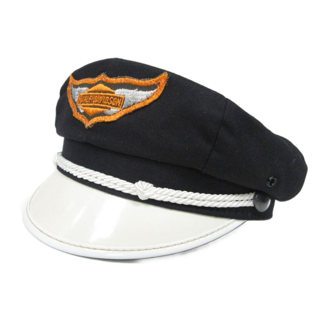 【中古】ハーレーダビッドソン HARLEY DAVIDSON 美品 50s～60s ヴィンテージ キャプテンハット バイカーキャップ キャスケット 帽子 黒 ブラック IBO86 メンズ 【ベクトル 古着】 251204｜ブランド古着の買取販売ベクトル
