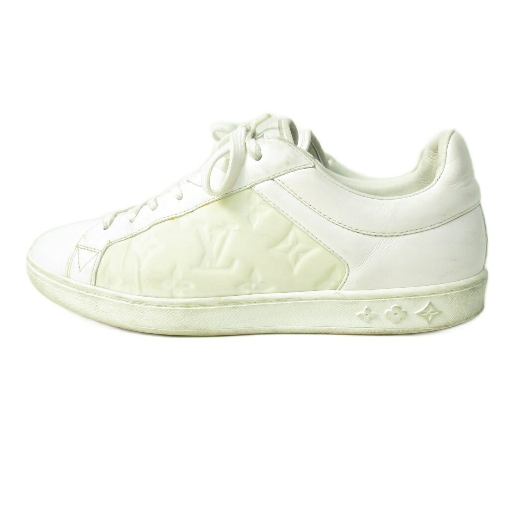 【中古】ルイヴィトン LOUIS VUITTON ルクセンブルク モノグラム スニーカー なめし革 置き目とり捨てる 白 白いこと MS1200 5.5 約25.5糎 BO88 レディース 【ベクター 古着】 260106