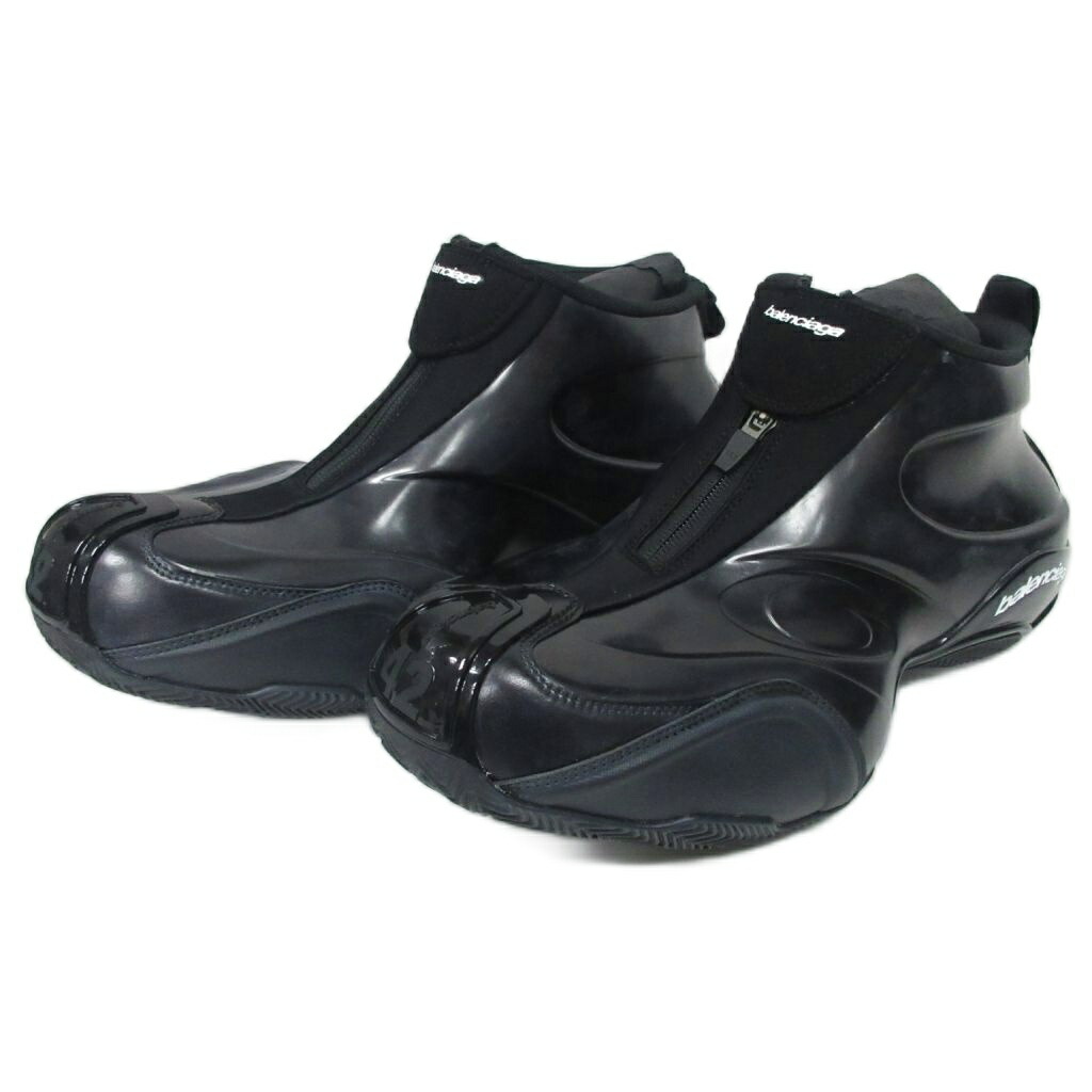 【中古】未使用品 バレンシアガ BALENCIAGA Basketball Sneakers バスケットボール スニーカー スリッポン ロゴ ウォーンアウトエフェクト 42 27.5cm 黒 ブラック 824909 ■MNK5 メンズ 【ベクトル 古着】 260211