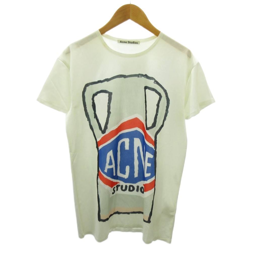 【中古】アクネ ストゥディオズ Acne Studios Tシャツ ロゴプリント 半袖 XS 白 ホワイト FN-WN-TSHI000172 0216 レディース 【ベクトル 古着】 260216