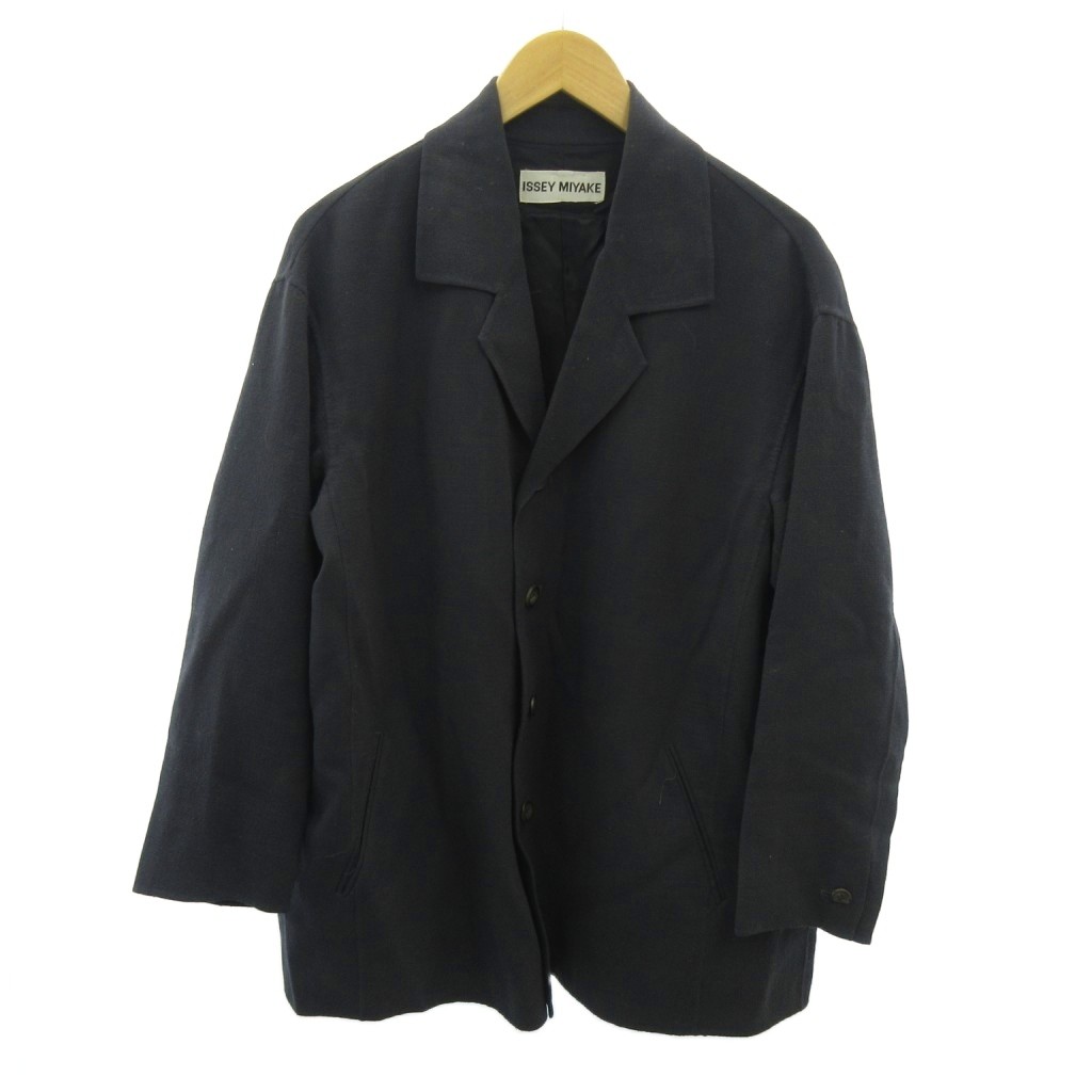 【中古】イッセイミヤケ ISSEY MIYAKE テーラードジャケット 背抜き 4B グレー 0221 ■IBO90 メンズ 【ベクトル 古着】 260221