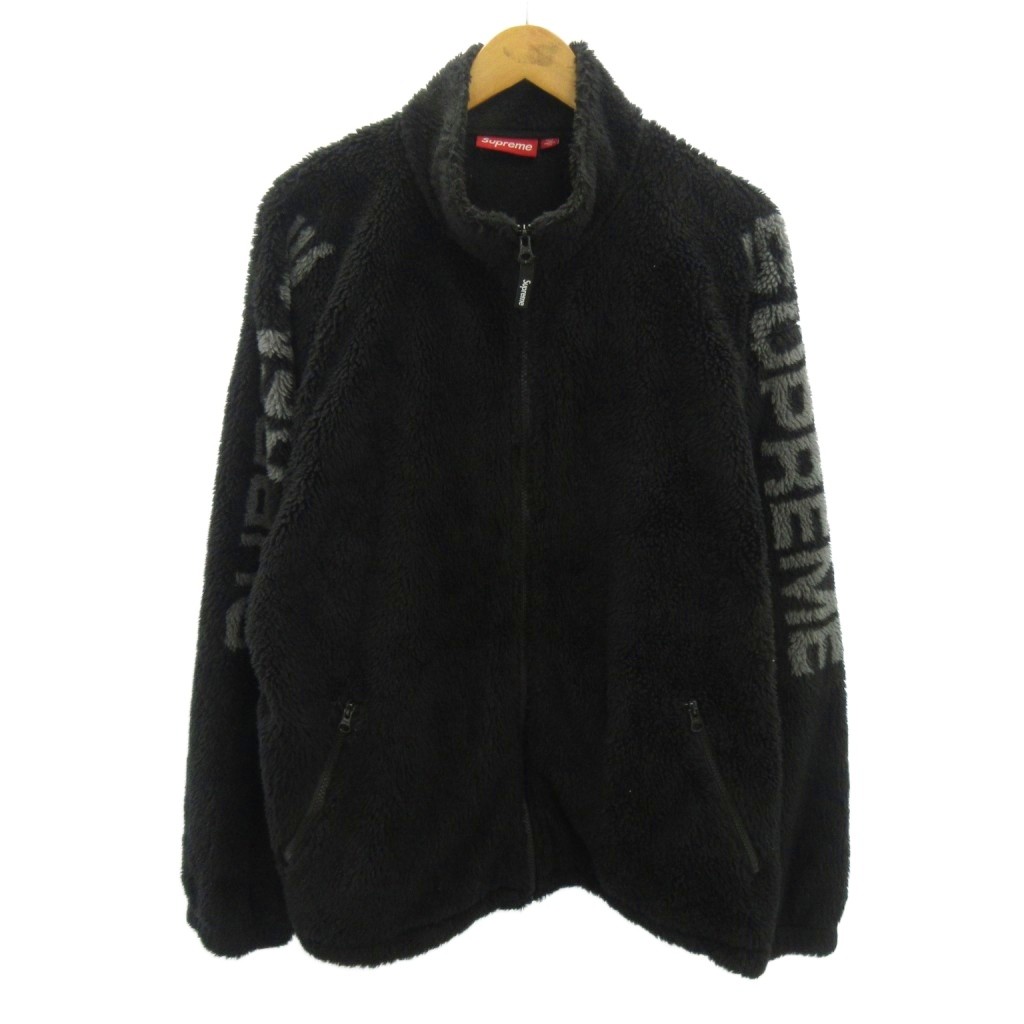【中古】シュプリーム SUPREME 25SS Shoulder Logo Fleece jacket フリースジャケット 上衣 ロゴタイプ XL 黒 黒いこと 0316 メンズ 【ベクター 古着】 260316