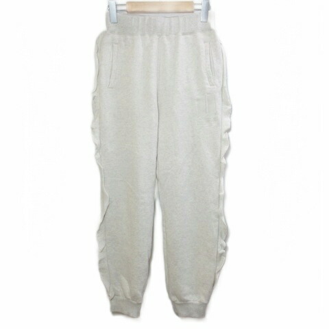 【中古】アンダー覆いかぶせる UNDERCOVER サイドフリルスウェットパンツ 裏起毛 ロゴタイプ刺? 1 S好いかげんに 象牙色 UP2D1505 /X レディース 【ベクター 古着】 260328