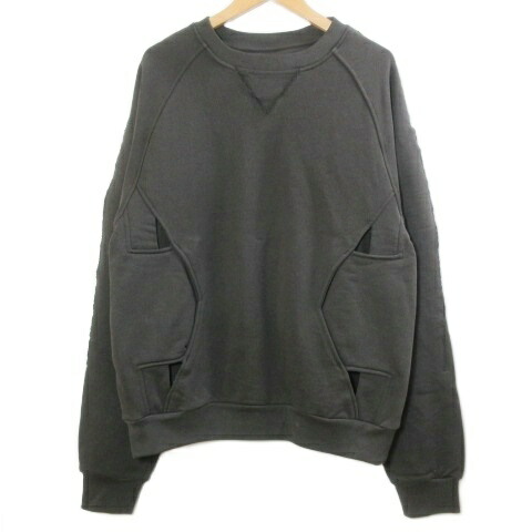 【中古】NULLUS ヌルス 25AW Deconstructed Tie In Sweater 流汗 調教師 ティーシャツ 長袖 カットアウト Vガゼット 裏毛 2 M好いかげんに 赤銅色系 NUAW25SWE001-TAB /X メンズ 【ベクター 古着】 260328