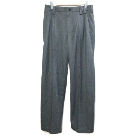 【中古】NULLS ヌルス 美品 25AW QUILL PEN TAILORED TROUSER スラックス トラウザーズ パンツ ワイド メリノウール 2 M相当 グレー NUAW25TRO007-GRY /X メンズ 【ベクトル 古着】 260328