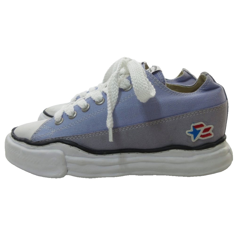 【中古】ミハラヤスヒロ MIHARA YASUHIRO ×STUDIO SEVEN 20AW スニーカー ローカット 厚底 レースアップ バイカラー パープル グレー メンズ 【ベクトル 古着】 260329