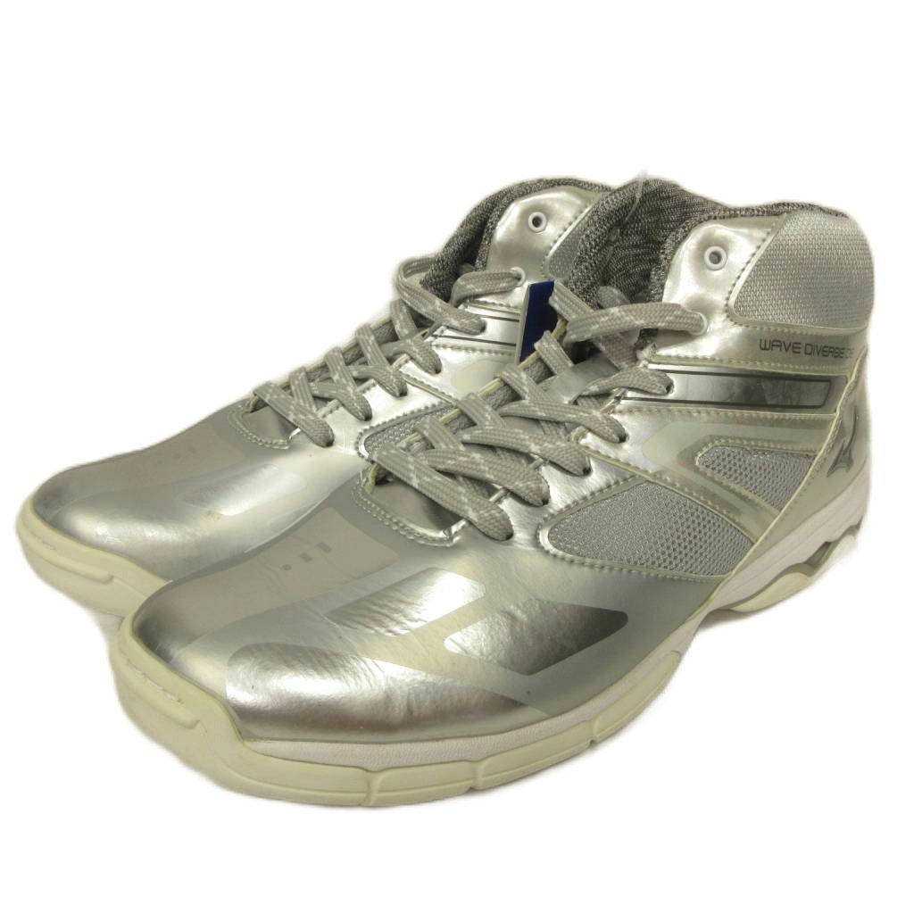 【中古】未使用品 ミズノ MIZUNO ウェーブダイバース DE スニーカー フィットネスシューズ 27cm シルバー色 メンズ 【ベクトル 古着】 260405