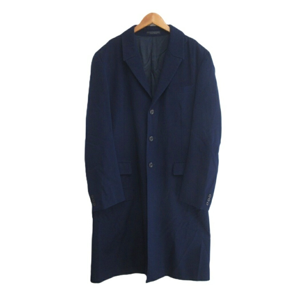 【中古】ヨウジヤマモトプールオム YOHJI YAMAMOTO POUR HOMME 定まり Regulation 美品 19SS 御医者さん上衣 厚地の外套 羊毛ギャバジン ロング 4 米国海軍 メンズ 【ベクター 古着】 260515