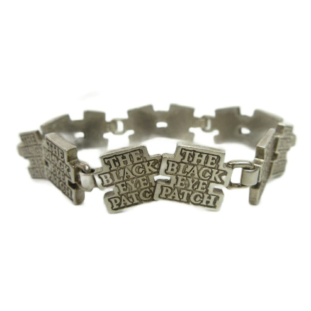 【中古】ブラックアイパッチ THE BLACK EYE PATCH 滅多に無い DOUBLE OG LABEL BRACELET SV925 6link しろがね色 銀 総掛け目22.1g 腕輪 メンズ 【ベクター 古着】 260529