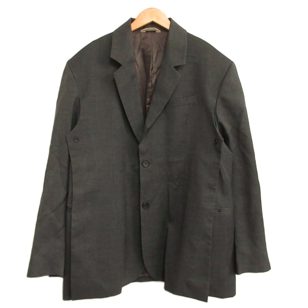 【中古】御茶セーヌ川 T/SEHNE テーラードジャケット 毛糸 シングル 46 薄墨色 TS10-TJ03 メンズ 【ベクター 古着】 260604
