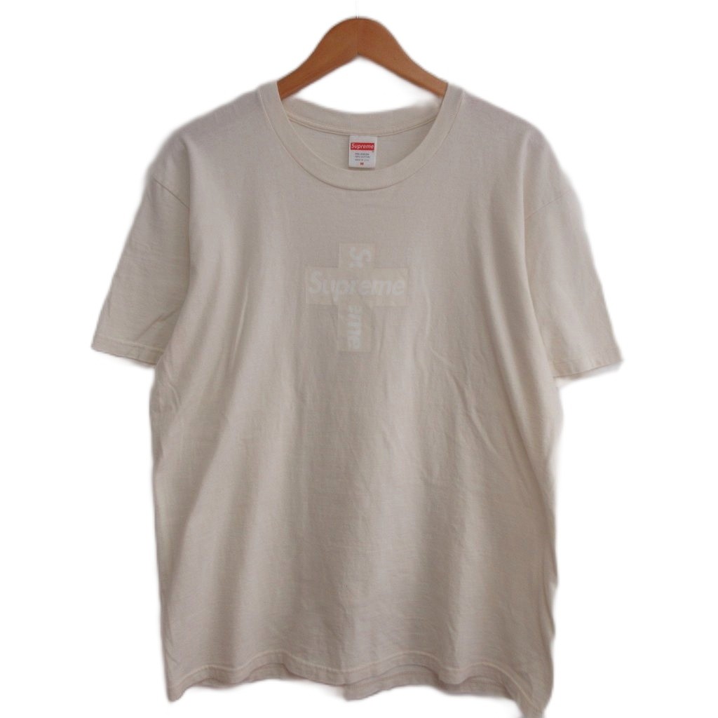 【中古】シュプリーム SUPREME 20AW Cross Box Logo Tee クロスボックスロゴ ティーシャツ 半袖 M 象牙色 USA製 ■MNK9 メンズ 【ベクター 古着】 260605