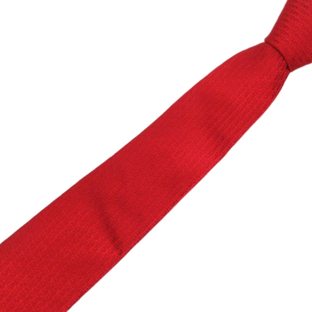【中古】ディオールオム Dior HOMME 美品 タイ トロッター柄  絹地 商行為 フォーマル 赤 赤いこと ■MNK9 メンズ 【ベクター 古着】 260605