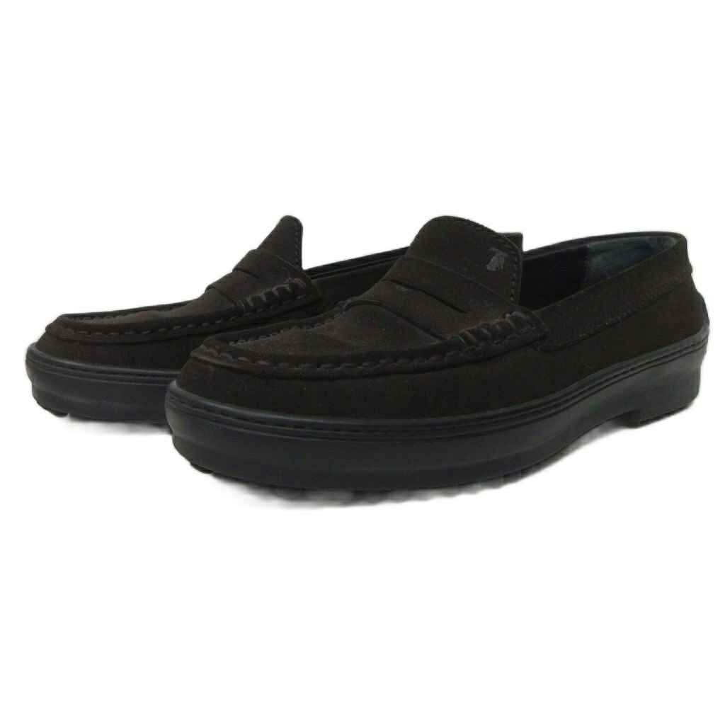 【中古】トッズ TOD'S ゴンミーニ コインローファー スエード ラバーソール 34 ダークブラウン ■AO1 レディース 【ベクトル 古着】 260620｜ブランド古着の買取販売ベクトル