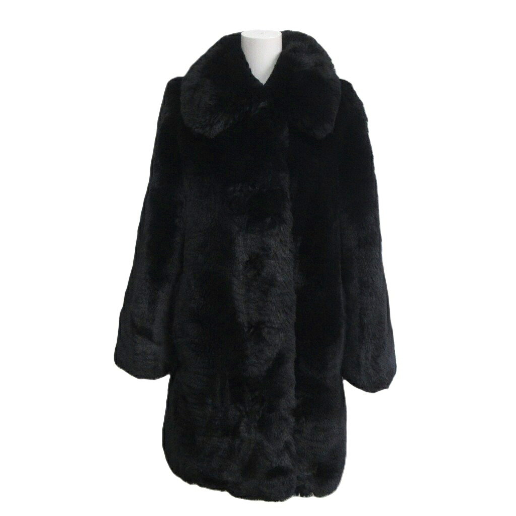【中古】マークジェイコブス MARC JACOBS 美品 フェイクファーコート ボリュームカラー ミドル丈 肉厚 S 黒 ブラック ■MNK10 レディース 【ベクトル 古着】 260628|ブランド古着の買取販売ベクトル