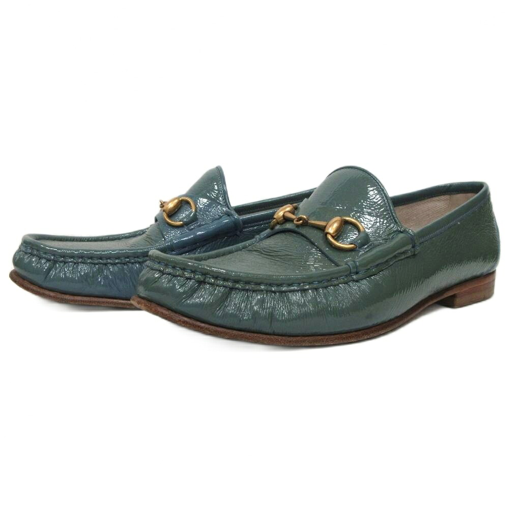 【中古】グッチ GUCCI 1953 ビットローファー エナメル グラデーション 7.5 緑 グリーン ブルー メンズ 【ベクトル 古着】 260701|ブランド古着の買取販売ベクトル