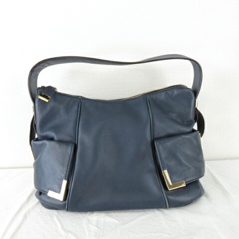 【中古】マイケルマイケルコース Michael michael kors 一ショルダーバッグ なめし革 紺 *A994 ☆AA★ レディース 【ベクター 古着】 250527