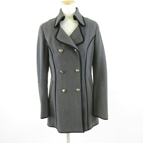 【中古】ドネーカーサ DONEY casa 厚地の外套 真っただ中丈 長袖 薄墨色 40 *T267 レディース 【ベクター 古着】 251215 コート・ジャケット-レディースファッション