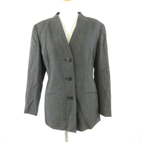 【中古】VH M.K LINE ノーカラージャケット 長袖 グレー *T996 レディース 【ベクトル 古着】 260302