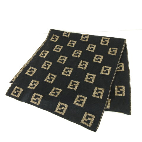 【中古】フェンディ FENDI マフラー ストール ズッカ柄 茶 黒 *A872 レディース 【ベクトル 古着】 260304|ブランド古着の買取販売ベクトル