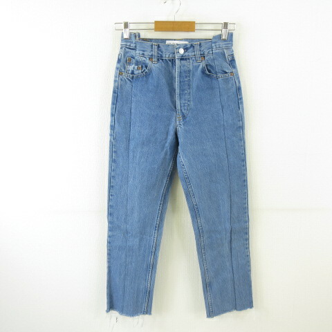 【中古】EB DENIM ジーンズズボン下 デニム ロング カットオフ 青 *T69 レディース 【ベクター 古着】 260601
