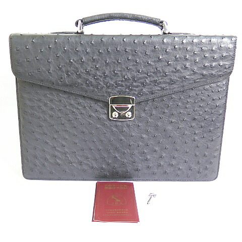 【中古】JRA オーストリッチ ビジネスバッグ ブリーフケース A4対応 書類カバン ブラック 美品 2sa7317 メンズ 【ベクトル 古着】 260227
