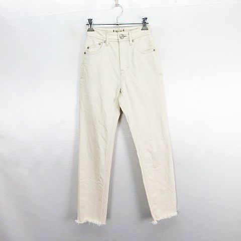 【中古】ヤヌーク YANUK Annette 57101218 ジーンズ デニム ボトムス 引っ切り無い ご機嫌酉の方角 カットオフ 伸ばすこと 21 象牙色 ※EKM レディース 【ベクター 古着】 260120