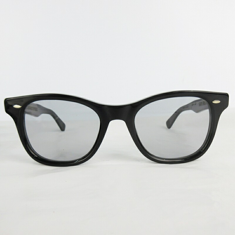 【中古】ジュリアス タート オプティカル JULIUS TART OPTICAL x Saturdays NYC Seafare サングラス 眼鏡 ウエリントン 54 ブラック 黒 日本製 メンズ 【ベクトル 古着】 260303