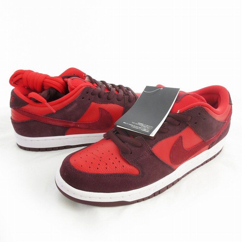 【中古】未当て嵌める品 ナイキ NIKE US10 28珊 SB DUNK LOW PRO Cherry DM0807-600 エスビー ダンクロー 桜んぼう スニーカー 赤いこと 赤銅色 靴 スウェード なめし革 メンズ 【ベクター 古着】 260524