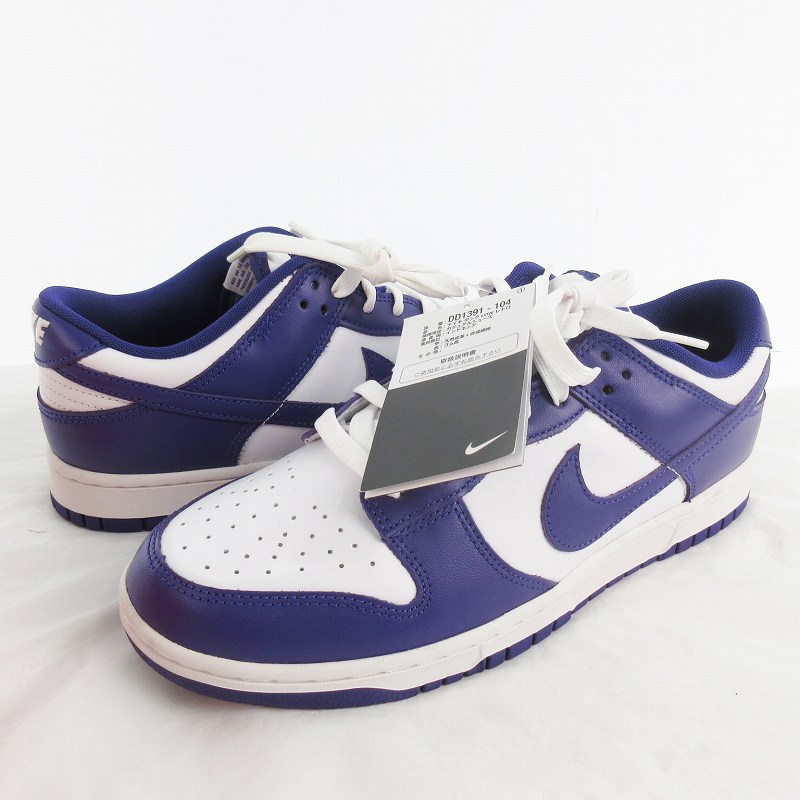 【中古】未当て嵌める品 ナイキ NIKE US10 28珊 ダンク 置き目 レトロ DUNK LOW RETRO WHITE/COURT PURPLE DD1391-104 スニーカー 厚地の外套 パープル 白いこと 靴 メンズ 【ベクター 古着】 260524